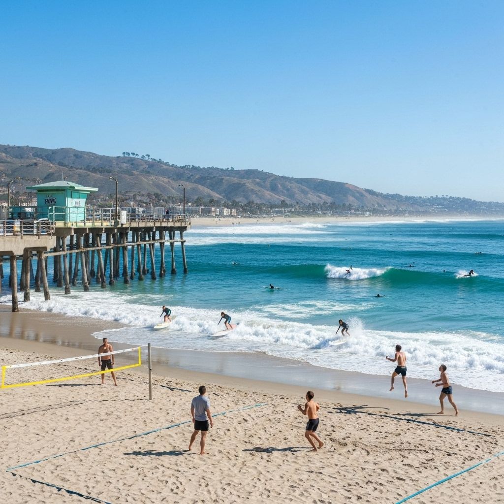 Huntington Beach pier and coastline - perfect for mobility scooter exploration